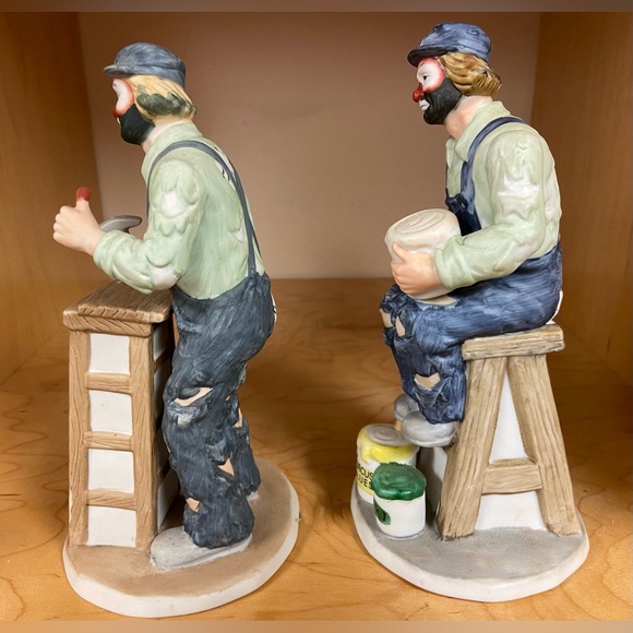 EMMETT KELLY JR CLOWN LARGE 2 FIGURINES HAND MEN COLLECTIBLE  SIGNED MUST SEE - Picture 2 of 5